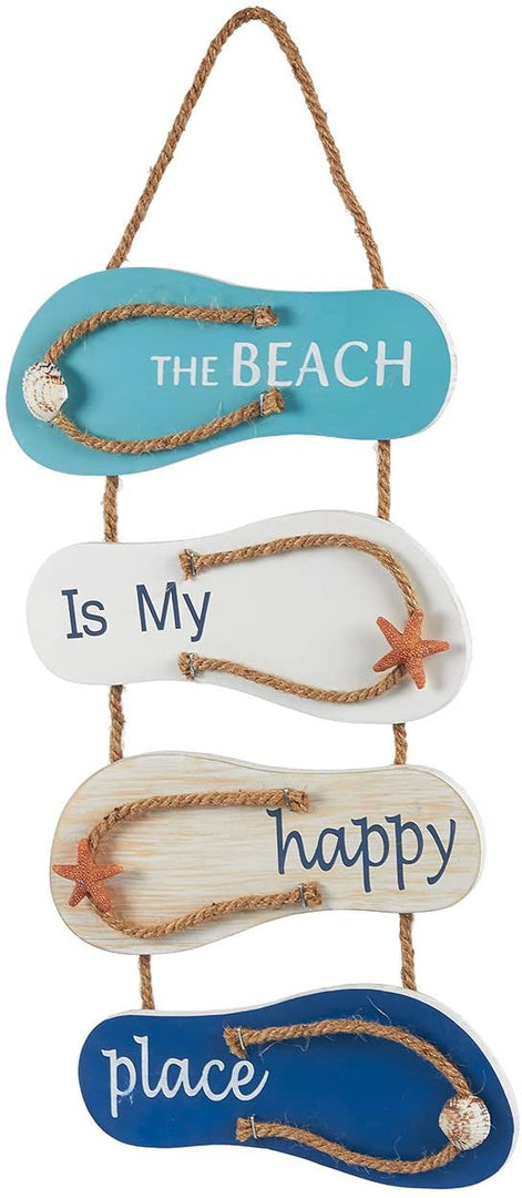 The Beach Is My Happy Place Flip Flop Wall