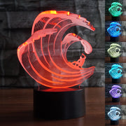 Surfing 3D Optical Illusion Lamp - Surf Sun Sea