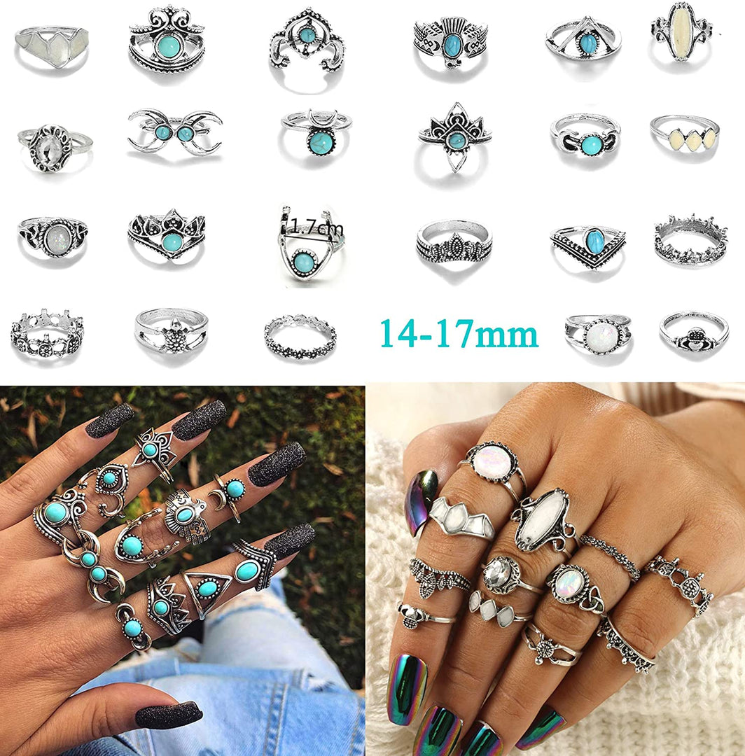 100pcs Bohemian Knuckle Ring Set