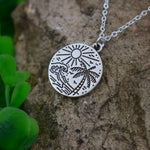 Load image into Gallery viewer, Palm Tree Wave Sun Necklace
