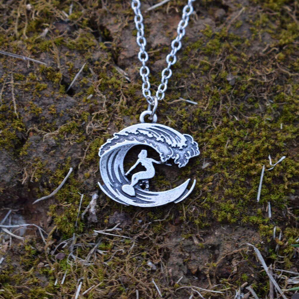 Silver Surfer Girl Necklace