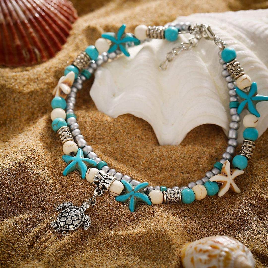 2PCS SUMMER BEACH ANKLET