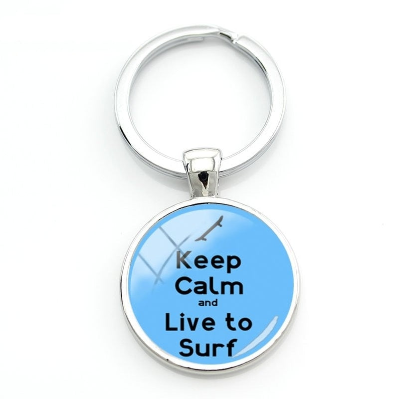 Surfing key Ring - Key Chain - Surf Sun Sea