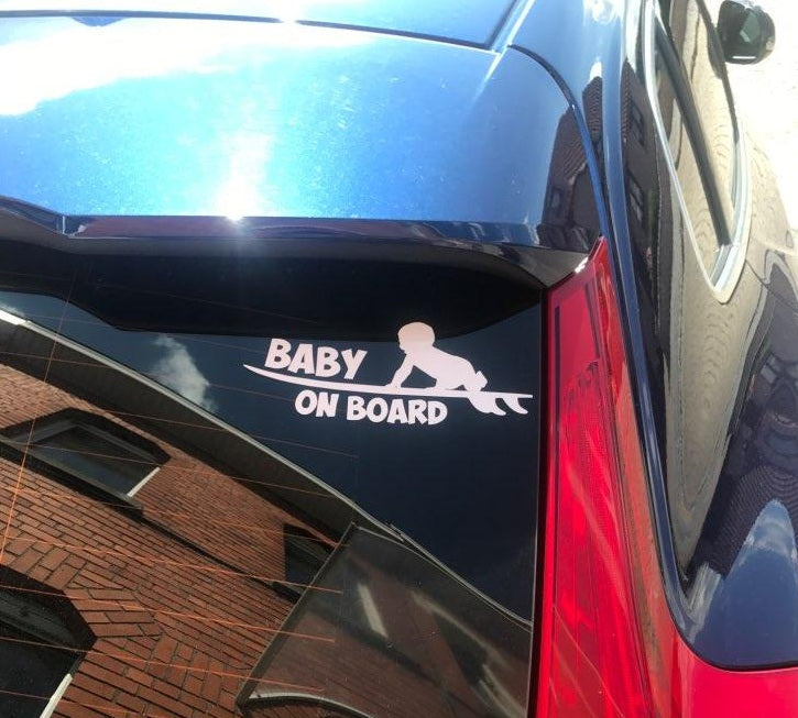 Baby On Board Sticker - Surf Sun Sea