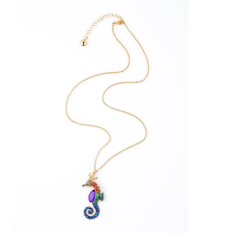 Sea Horse Long Necklace - Surf Sun Sea