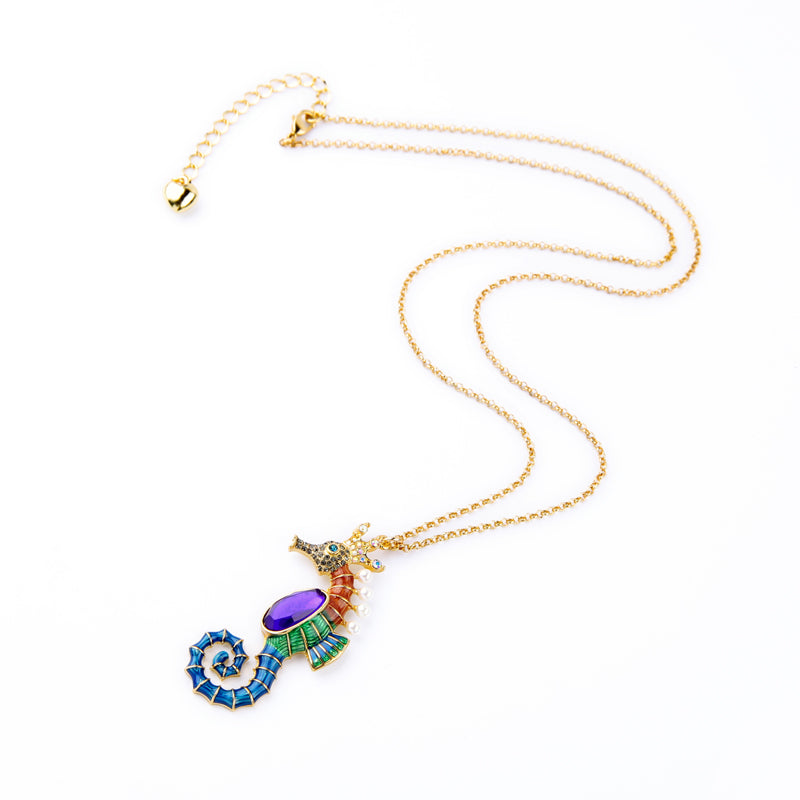 Sea Horse Long Necklace - Surf Sun Sea