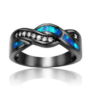 Black Wave Cocktail Ring for Women - Surf Sun Sea