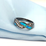 Load image into Gallery viewer, Black Wave Cocktail Ring for Women - Surf Sun Sea
