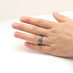 Load image into Gallery viewer, Black Wave Cocktail Ring for Women - Surf Sun Sea
