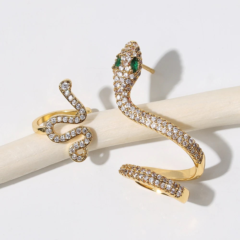 2PCS SNAKE EARRING & CUFF CLIP