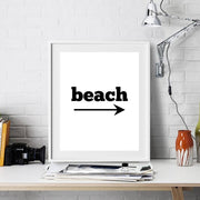 Black and White Beach Canvas