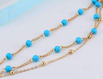 Load image into Gallery viewer, Multi-Layer Turquoise Bead Anklet
