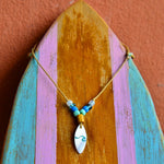 Load image into Gallery viewer, Surfboard shape shell graved necklace - Surf Sun Sea
