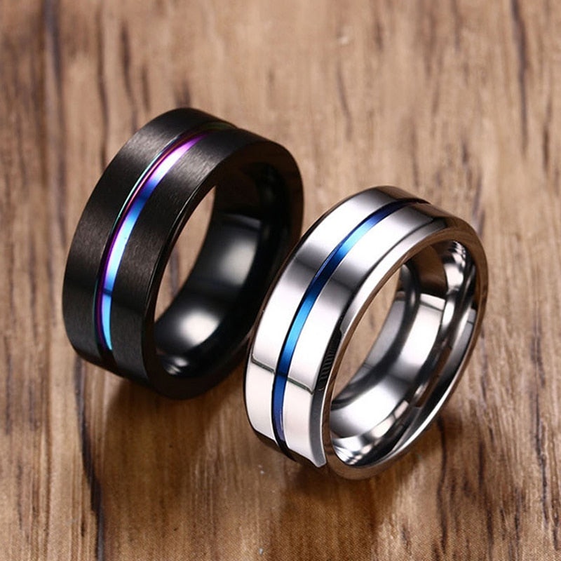 8MM Black Titanium Ring For Men Women - Surf Sun Sea