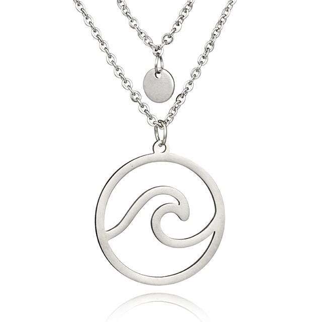 Wave Necklace for Women - Surf Sun Sea